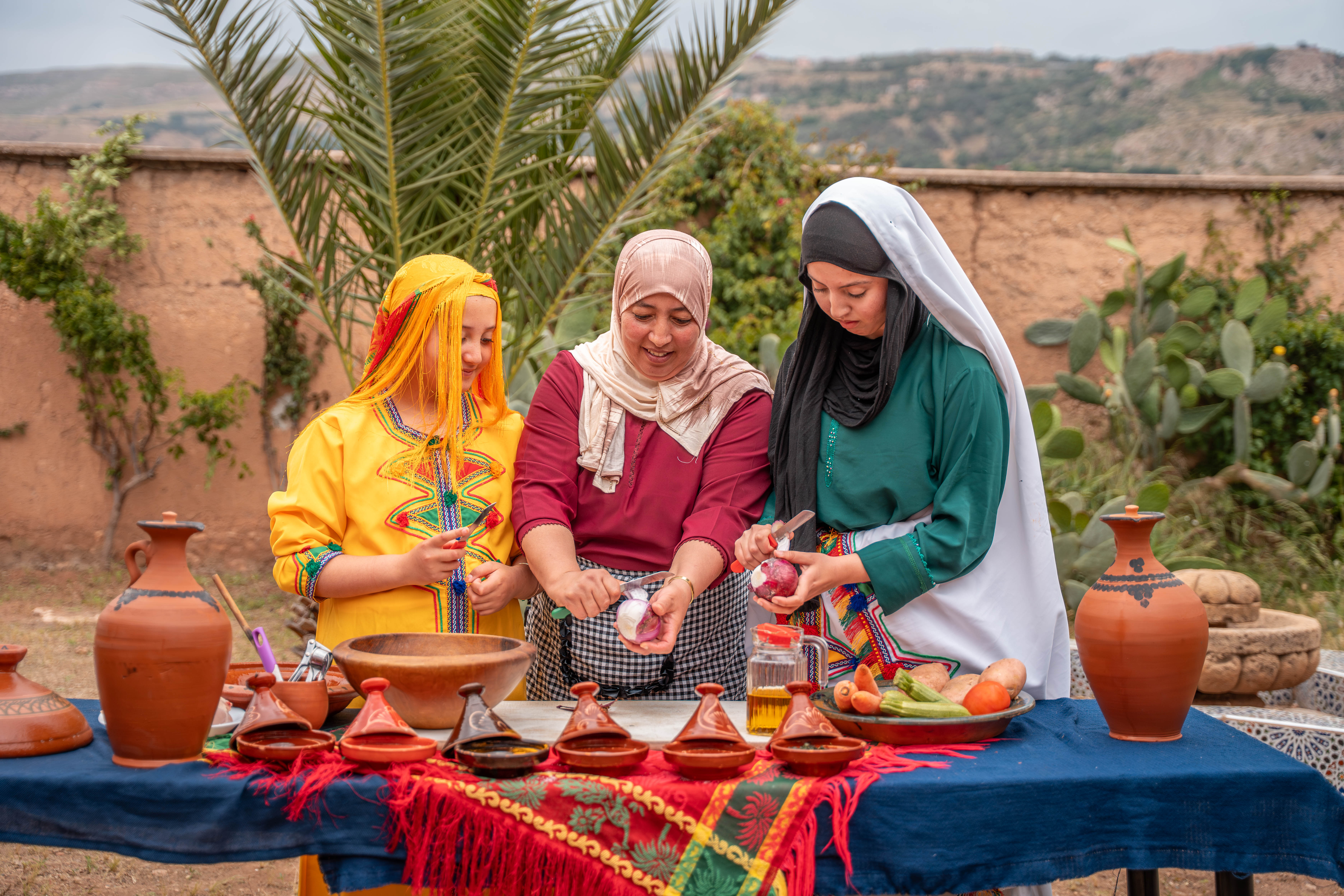 Cours de cuisine berbère en plein air